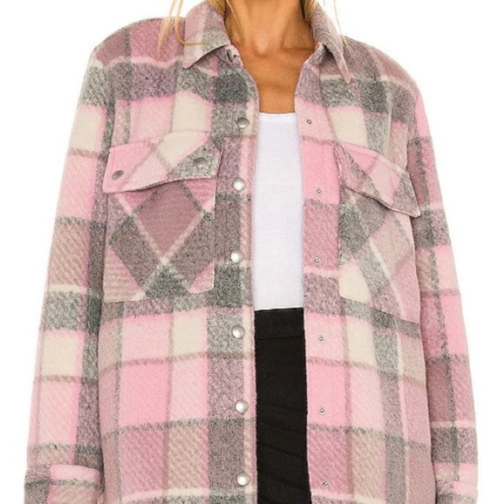 New Blank NYC Cabin Fever Shacket Pink Size S